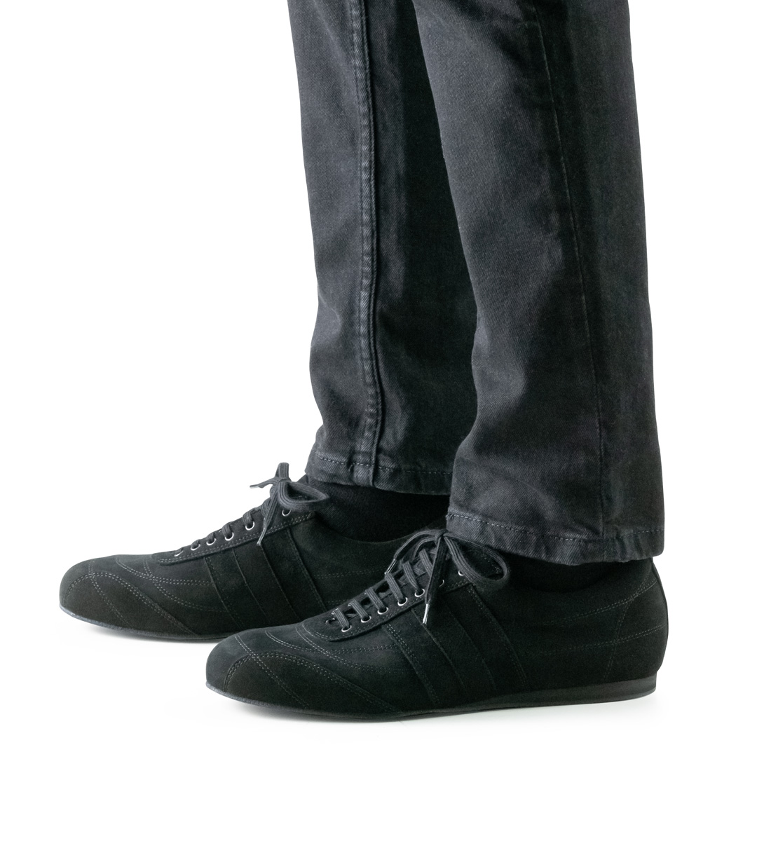 Werner Kern Men's Dance Shoe in Velour in Combination with Black Trousers