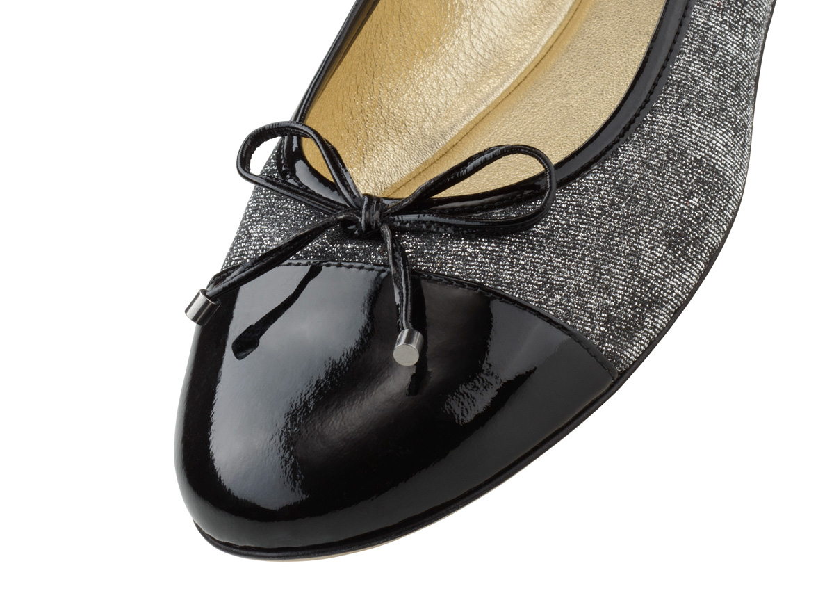 Kay Finest Italian ballerina with black bow and gold lining