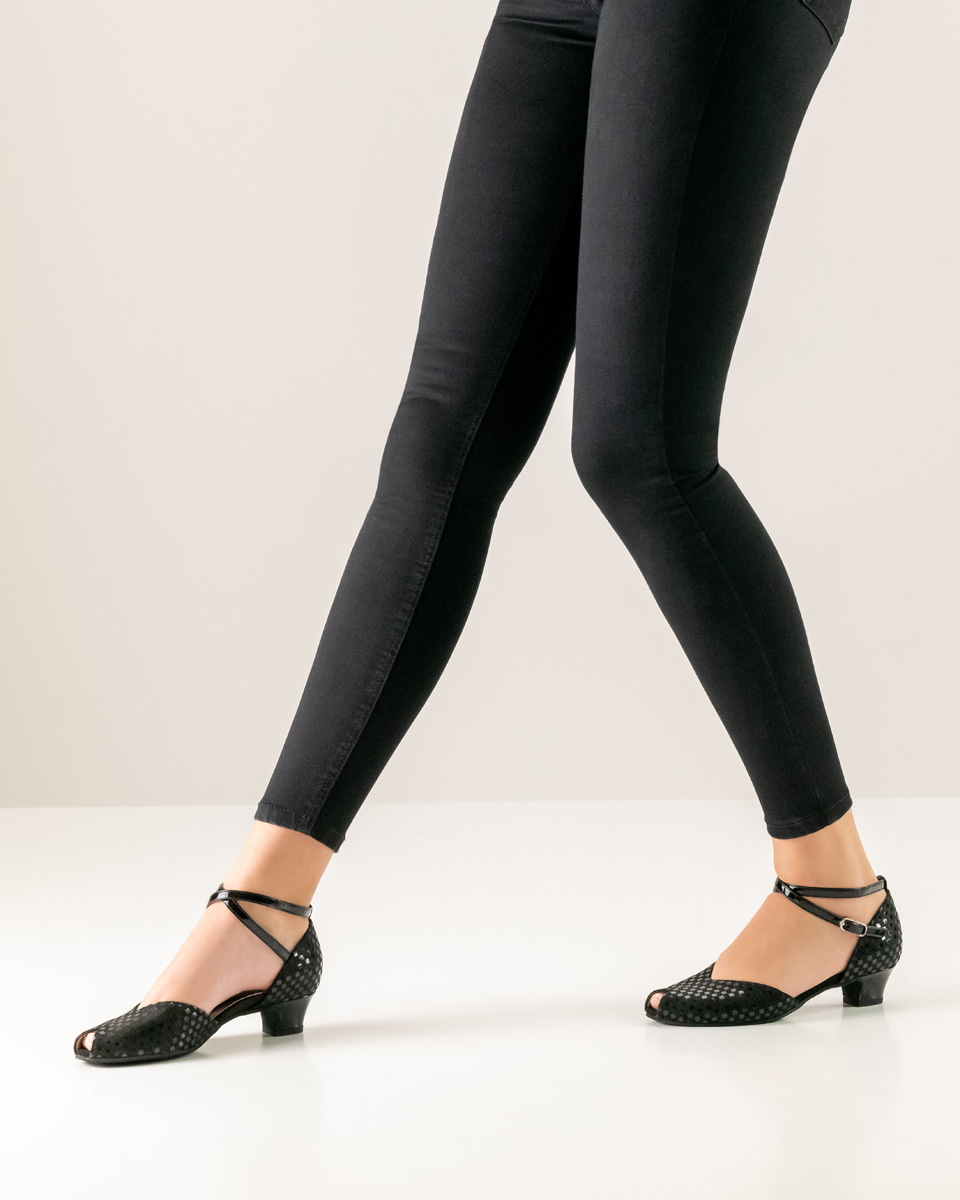 Comfortable Werner Kern ladies' dance shoe combined with black trousers