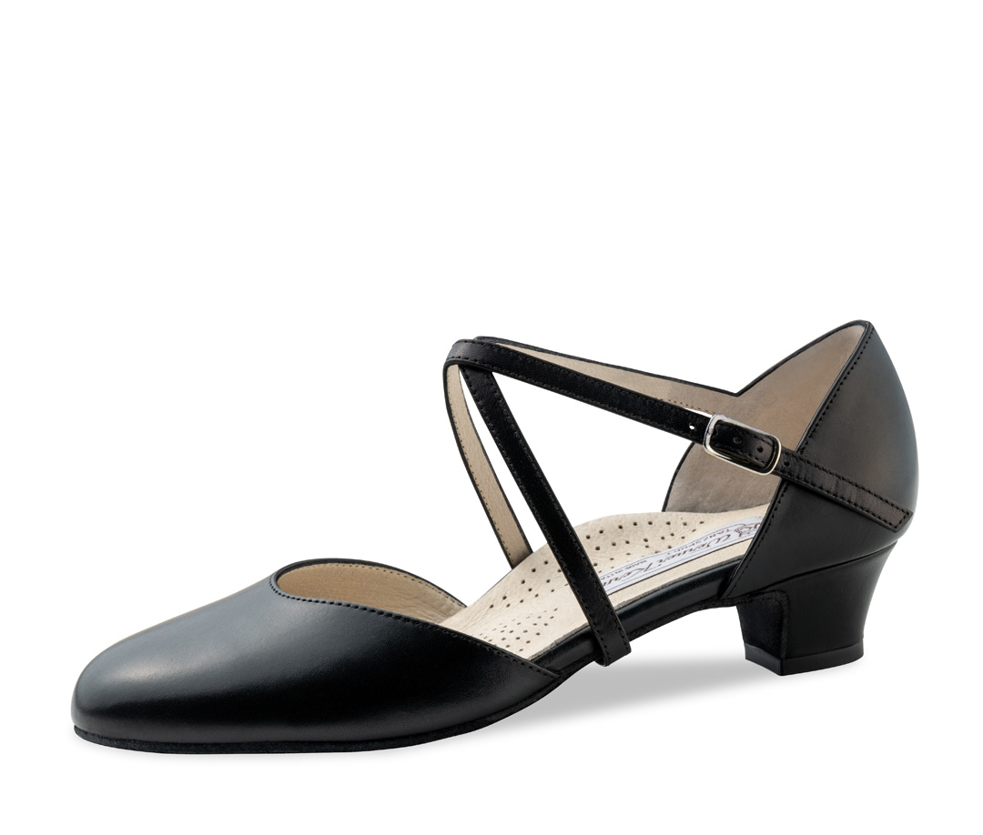 Ladies dance shoe in nappa black by Werner Kern