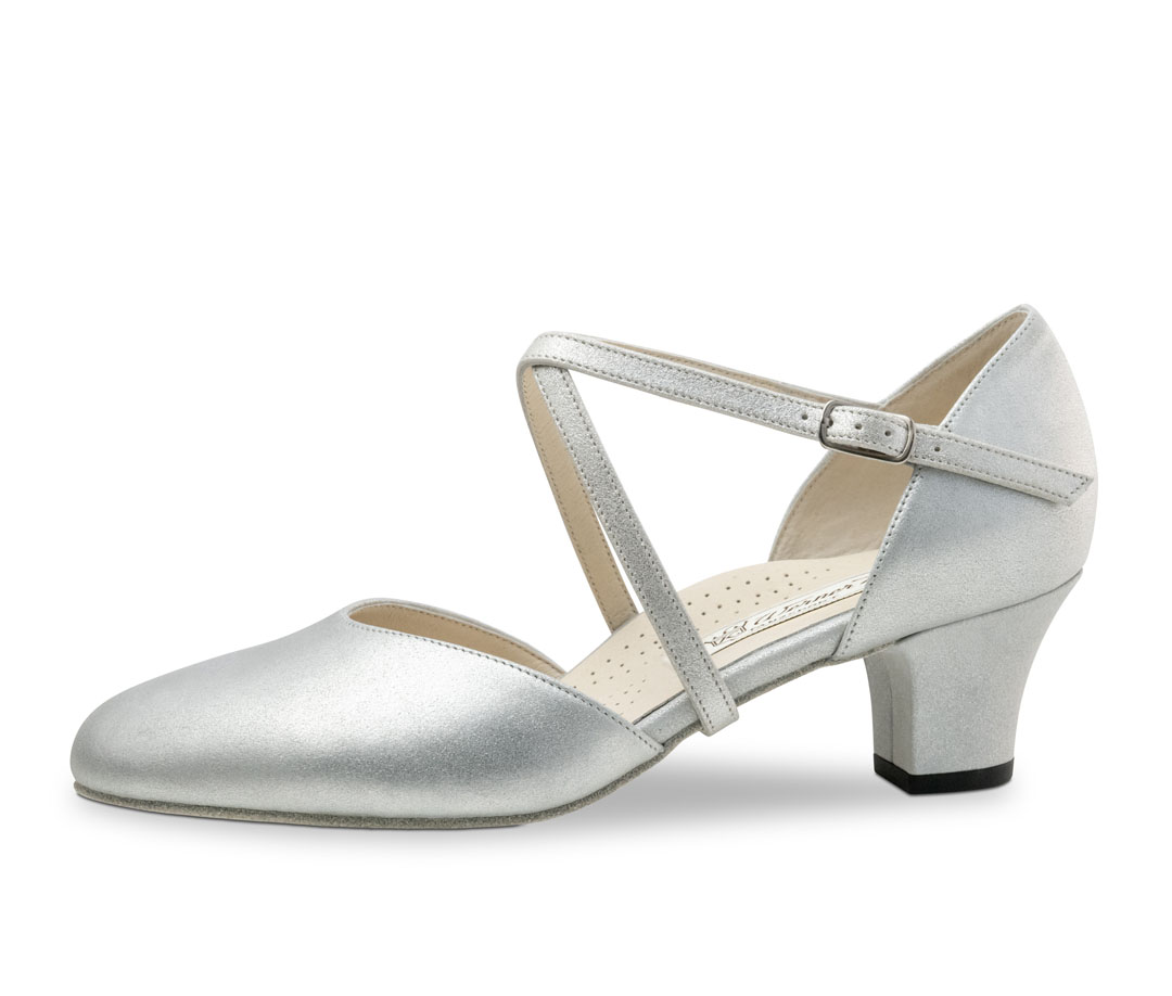 Felice The Felice dance sandal in a matt silver sheen, in the Comfort Fit style by Werner Kern