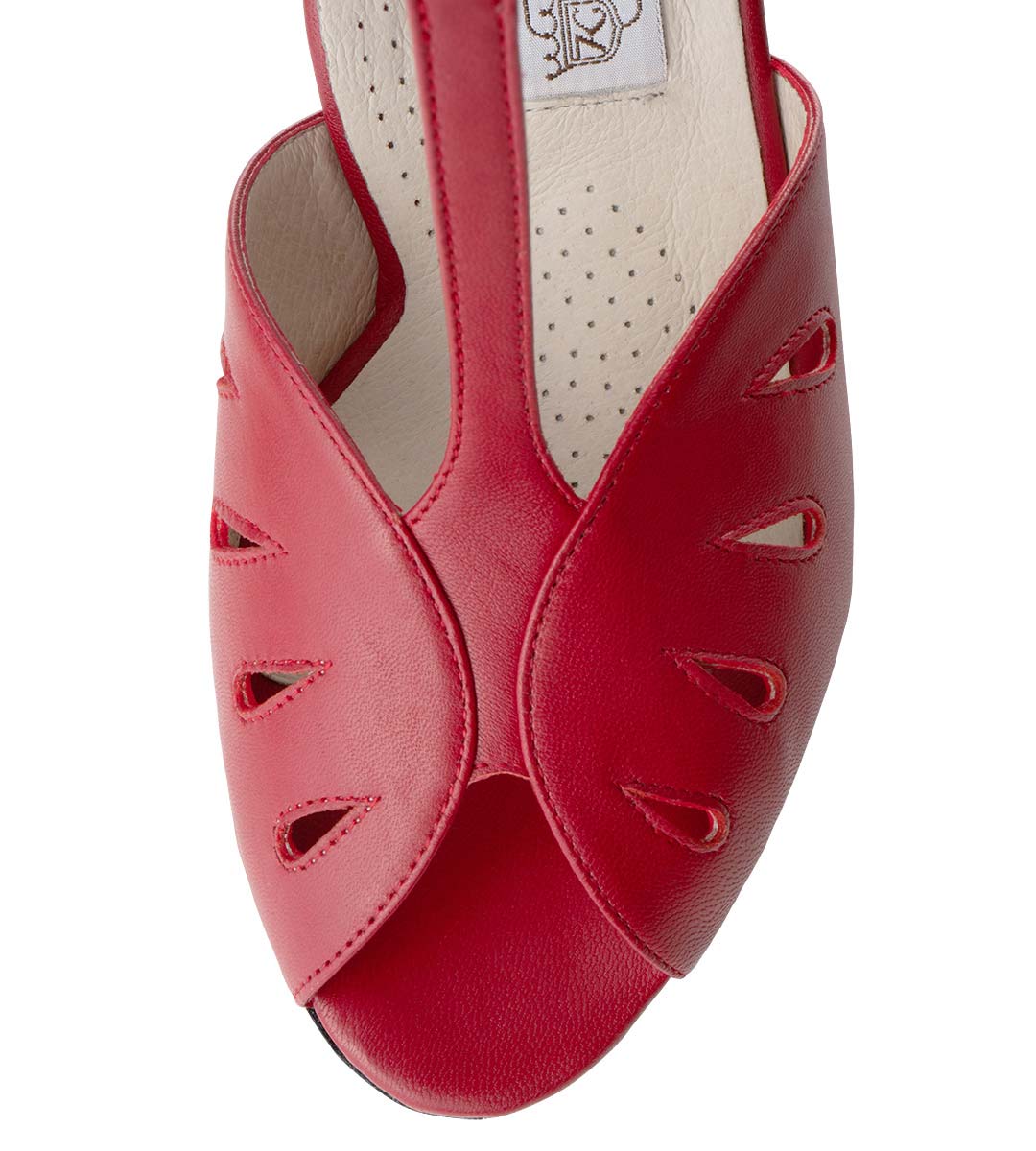 Lindsay Detail of the Werner Kern ladies' dance shoe from the front