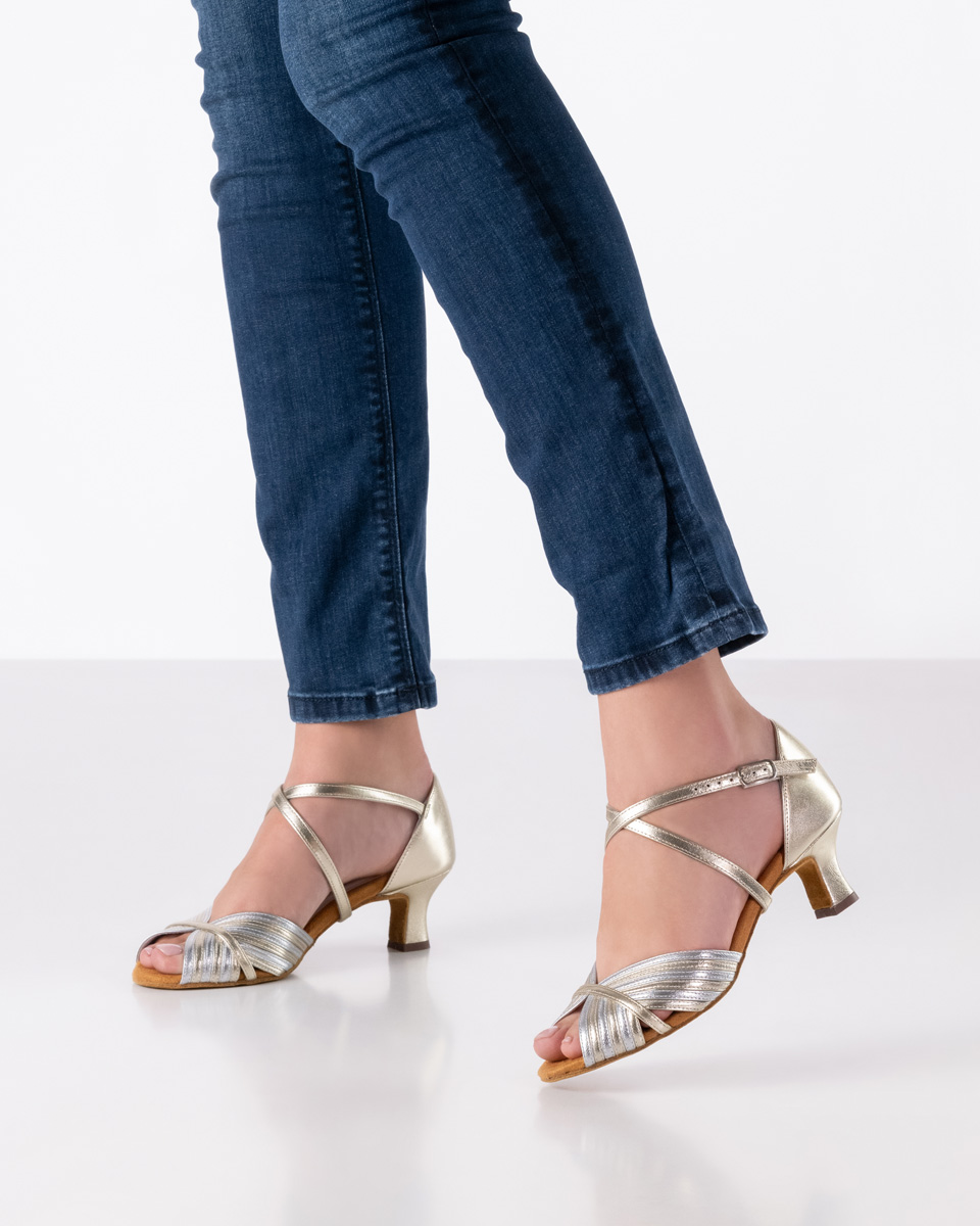 Dance shoe Noel by Anna Kern for ladies Dancing shoe Noel in gold silver nappa leather with a 5 cm heel