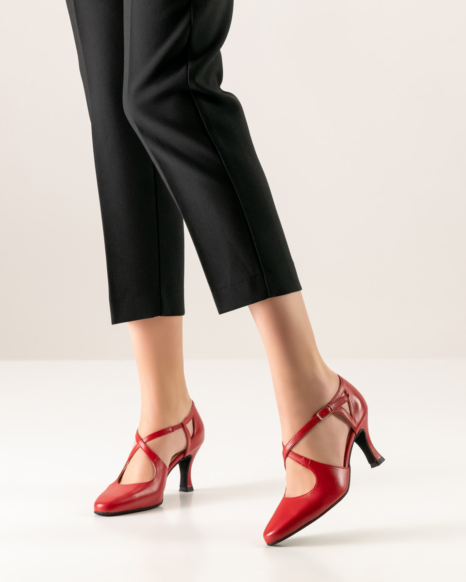 red women's dance shoe by Werner Kern in combination with black trousers