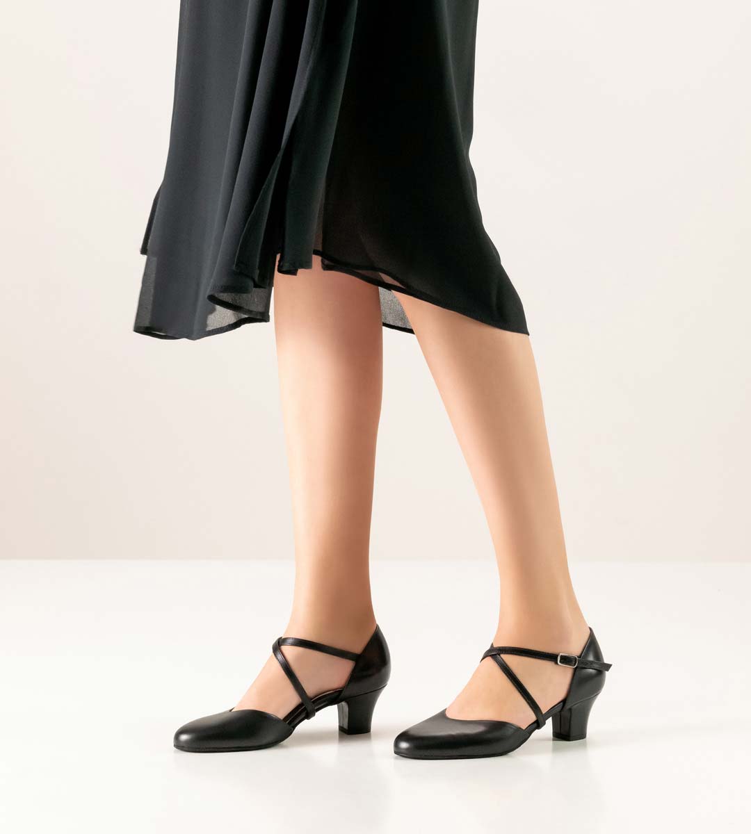 Debby black Werner Kern ladies' dance shoe with instep strap