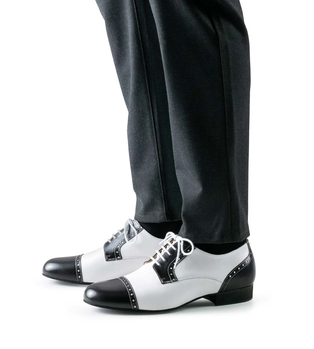 Bergamo 2 cm high Werner Kern men's dance shoe in combination with black trousers