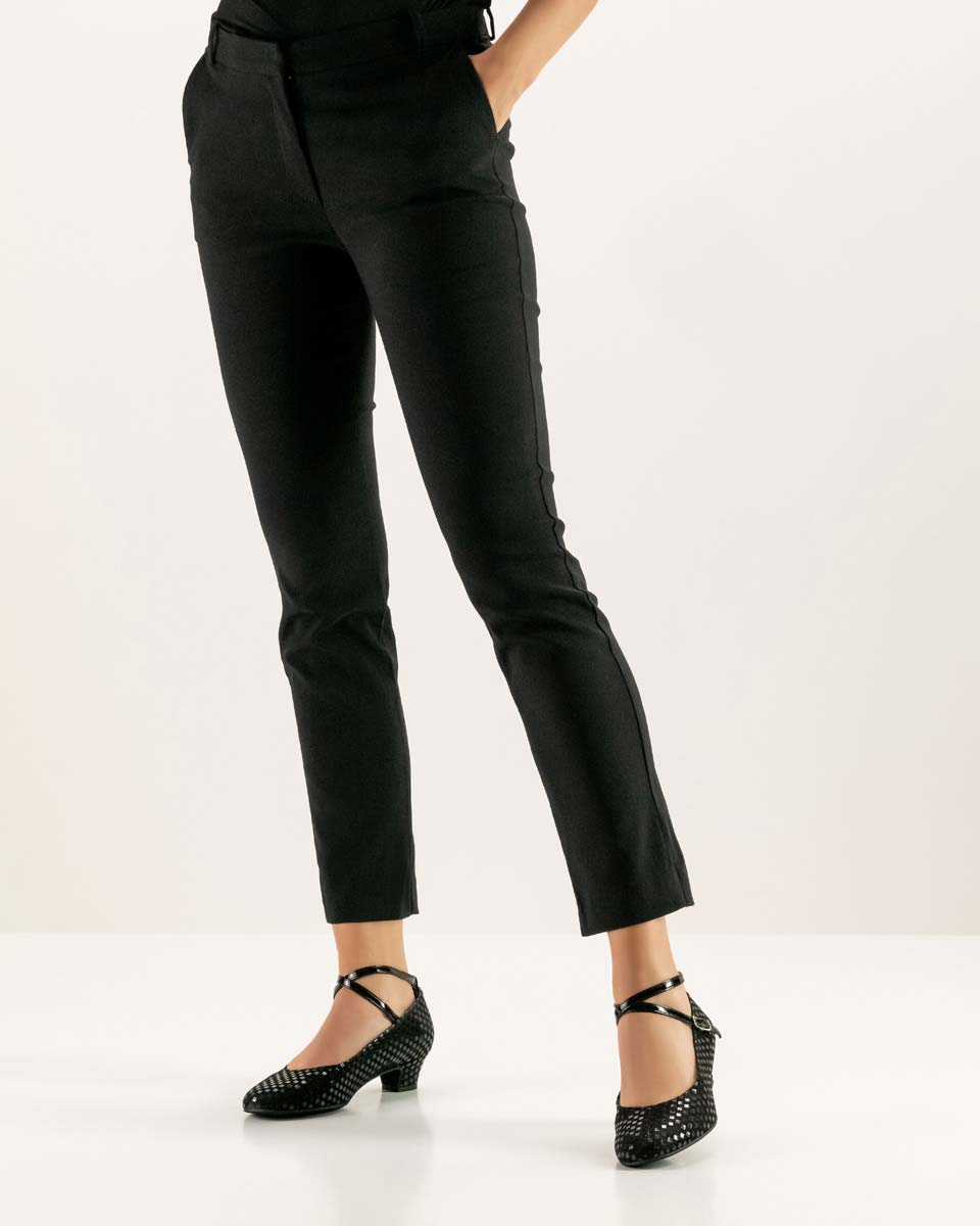 Alice Werner Kern women's dance shoe on foot combined with black trousers