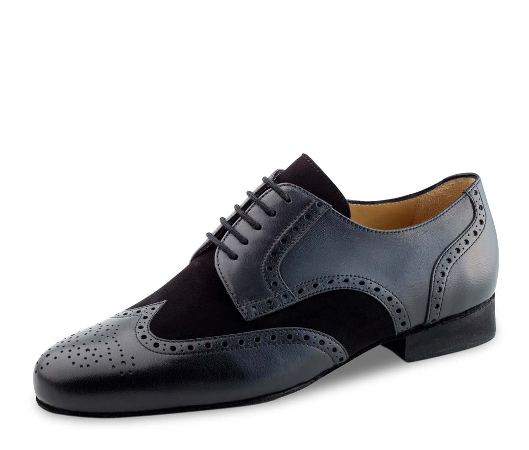 Remo black men's dance shoe in velour for wide feet
