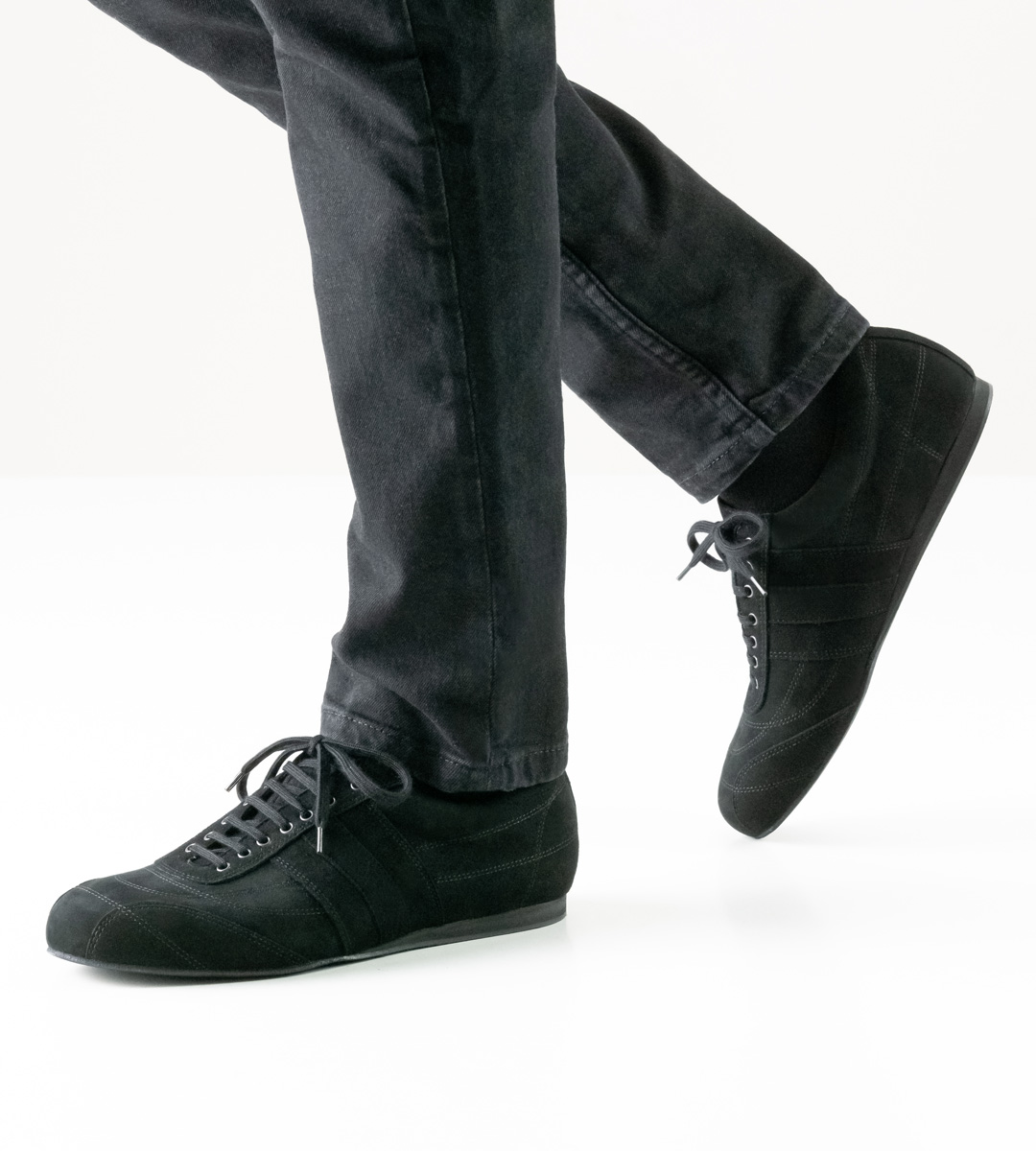 Werner Kern men's dance shoe in velour in combination with black trousers