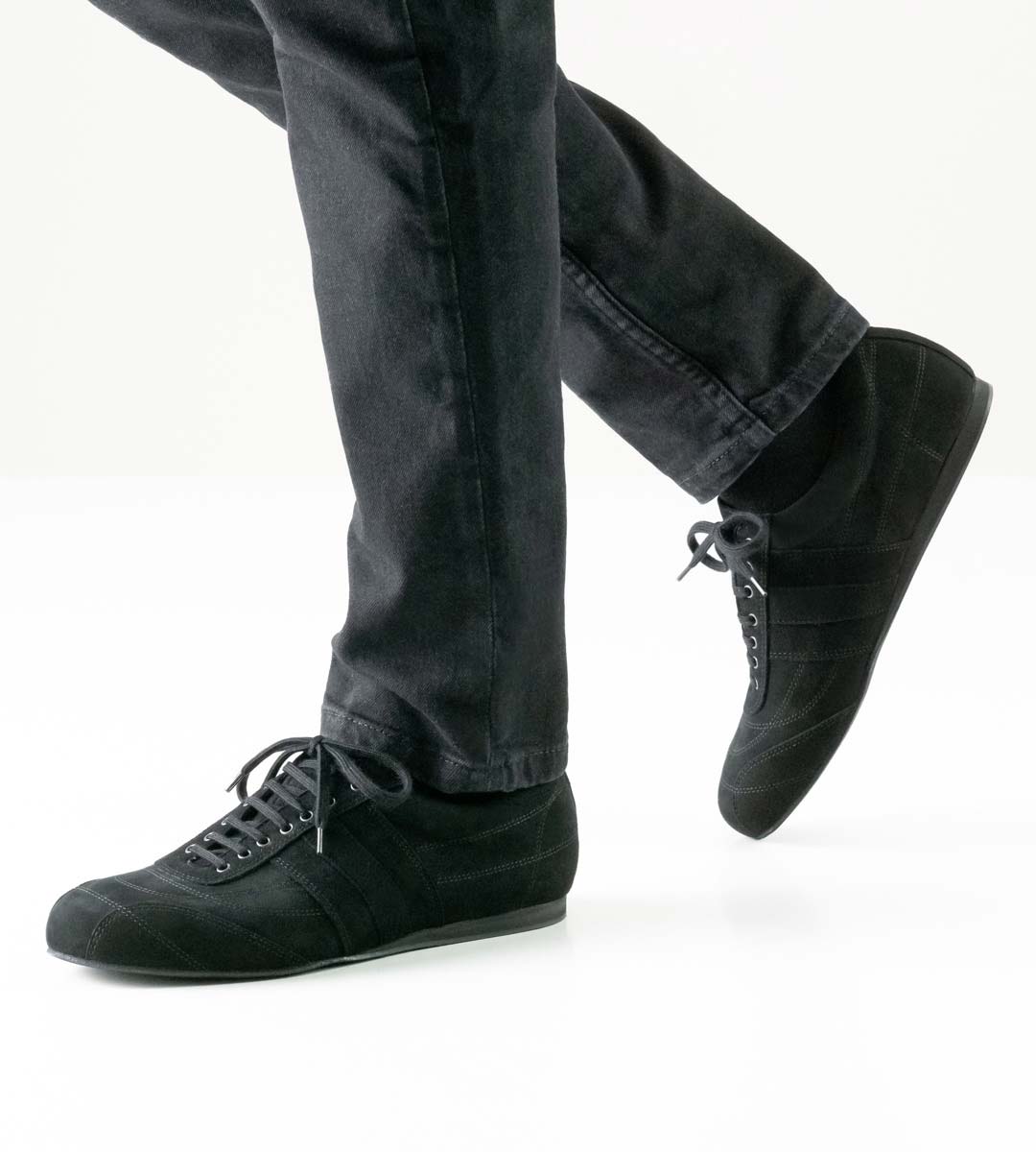 Cortino black men's dance shoe Sneaker by Werner Kern for loose insoles