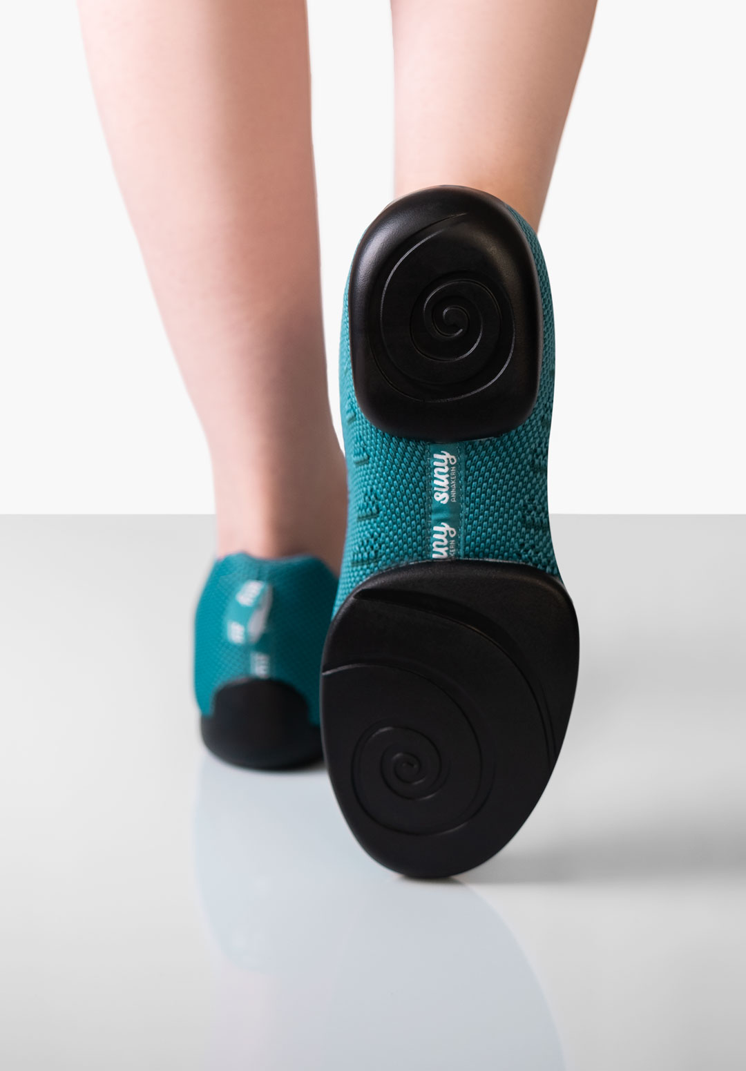 Dance sneaker for women, Petrol, Suny by Anna Kern 175, fine knitting material, split sole, versatile use.