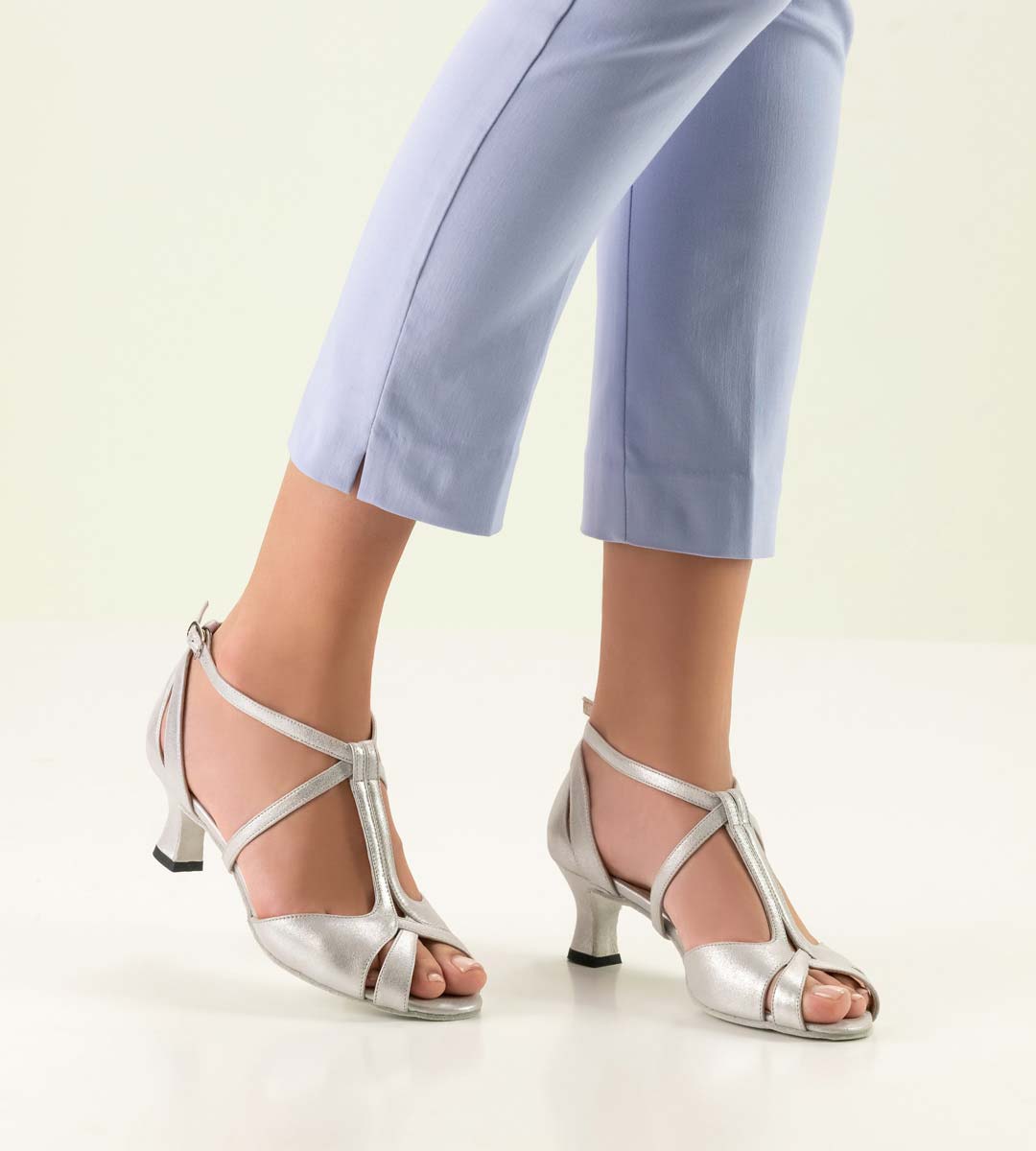 Francis Salsa women's dance shoe from Werner Kern in delicate silver