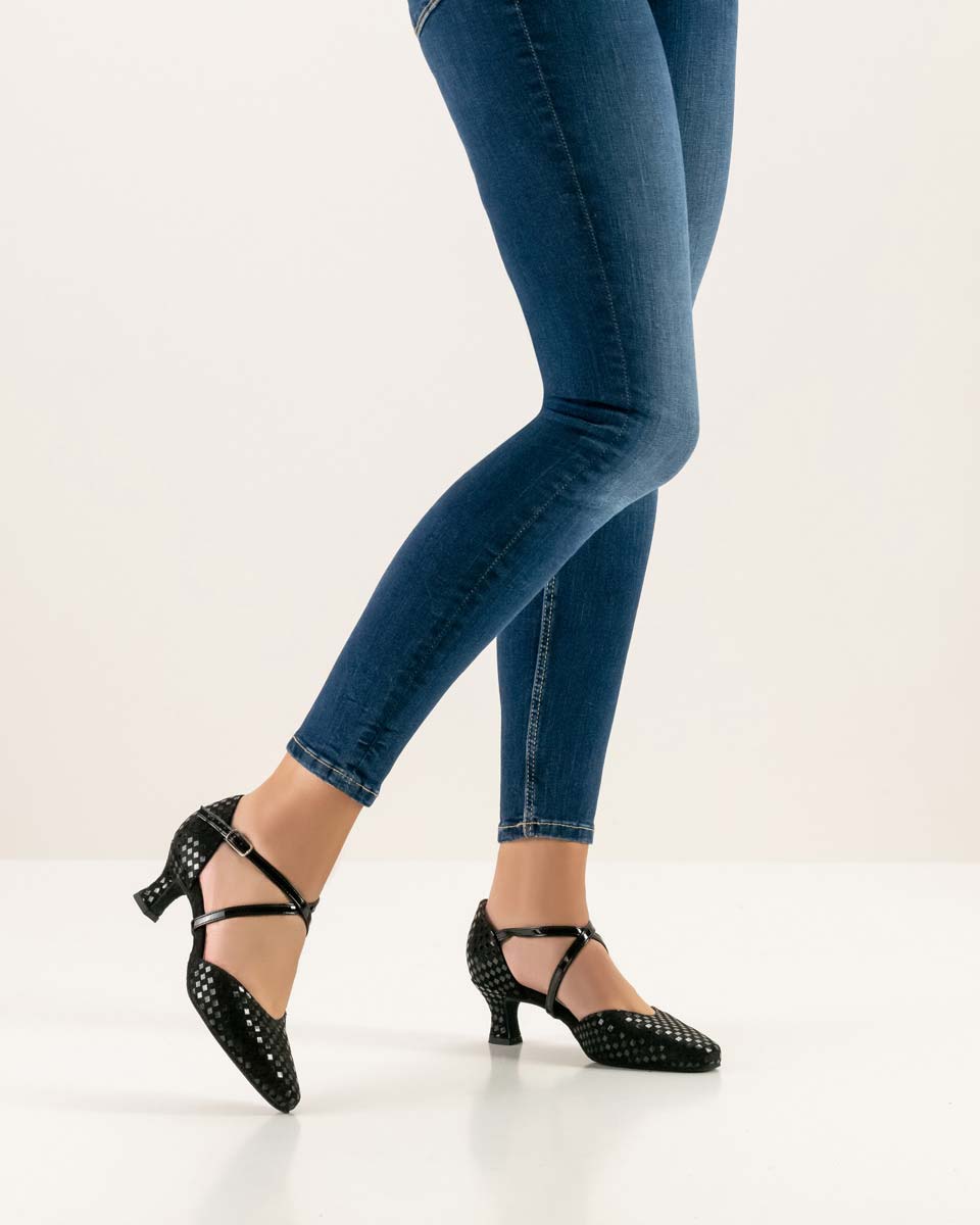 Patty blue jeans in combination with 5,5 cm high Werner Kern ladies dance shoe