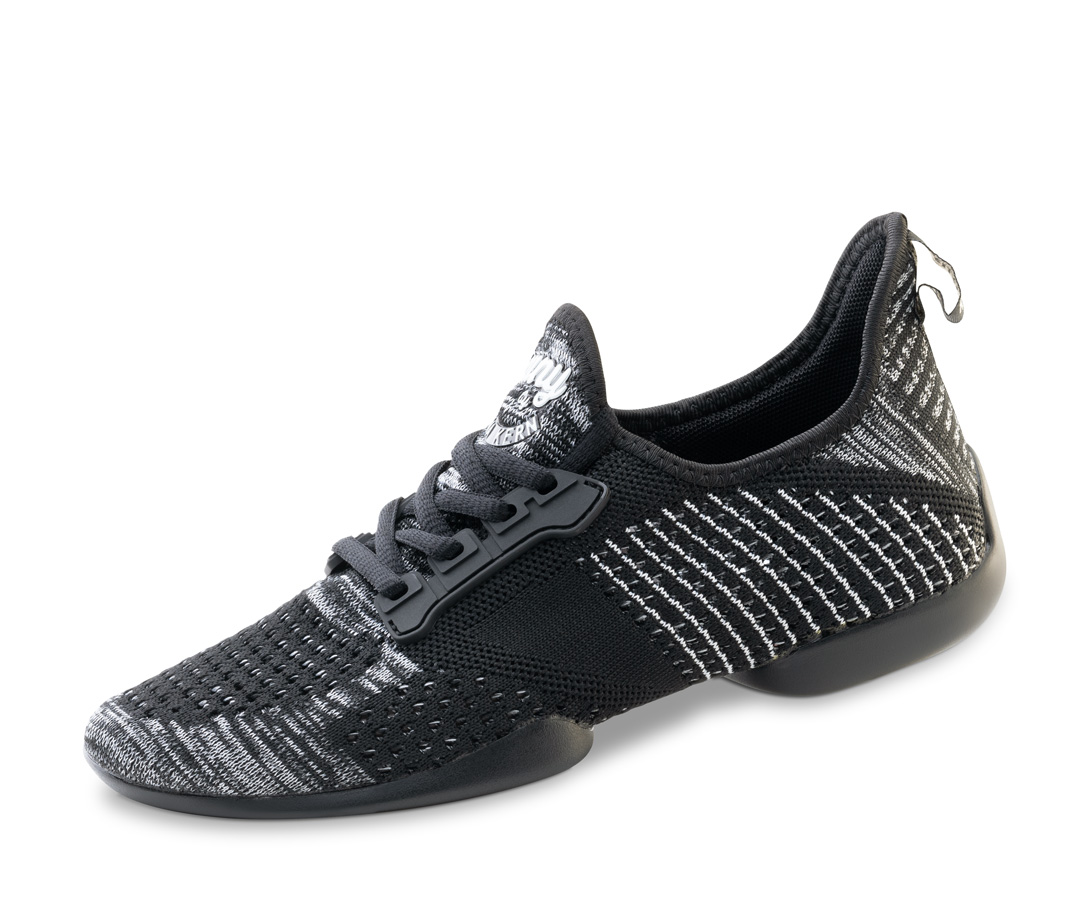 Men's dance sneakers in black-grey-white for training by Suny