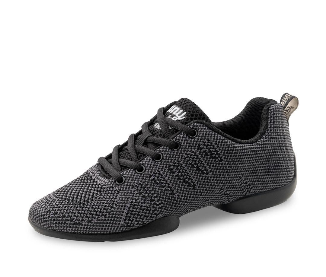 Sneaker 150 in grey black Sneaker in grey black knitting material with a 5-hole lacing system