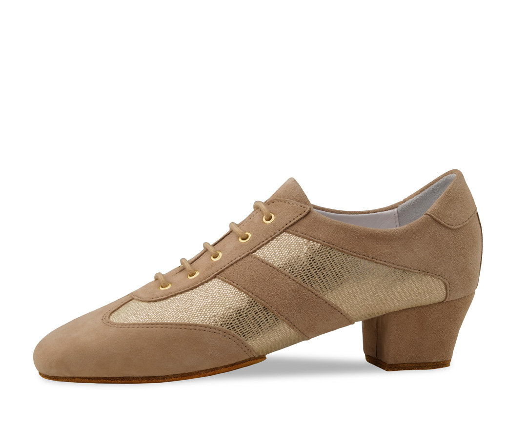 Sandrine Sporty and elegant training dance sneaker with split sole and 3.5 cm heel made of leather by Anna Kern.