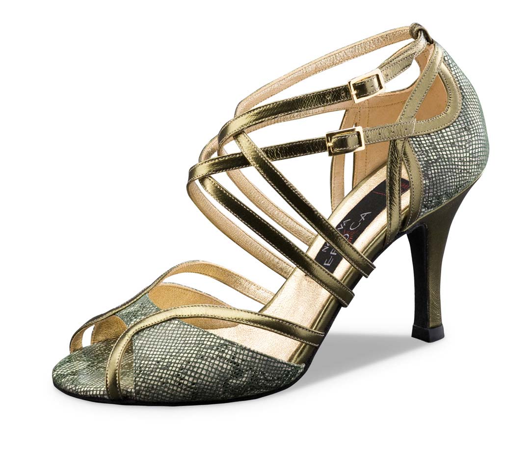 Penelope open Nueva Epoca ladies dance shoe in olive