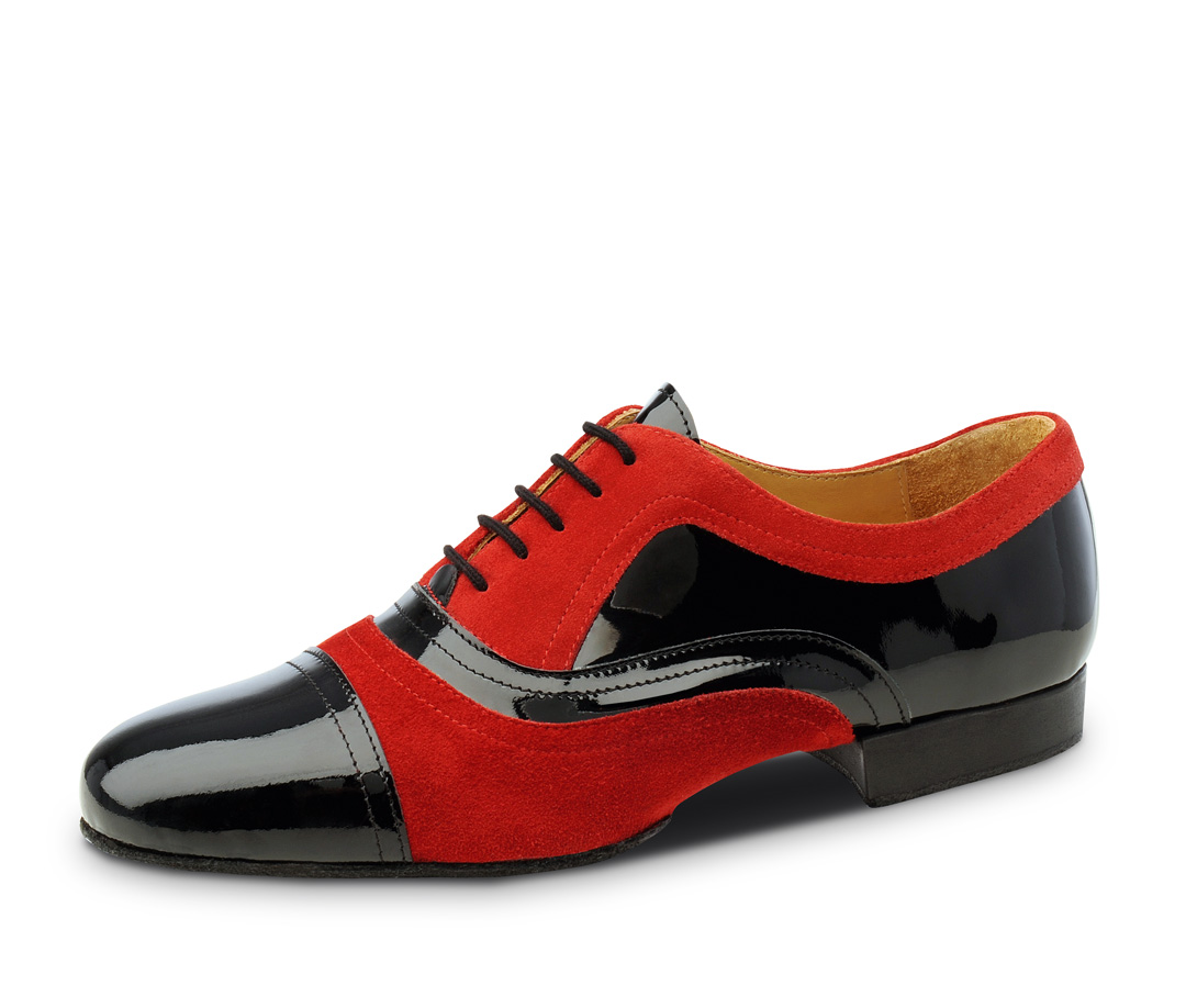 Black and red men's dance shoe with split sole by Nueva Epoca