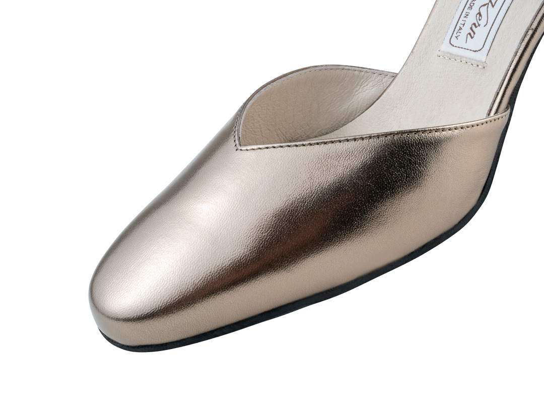 Detailed view of the V-cut Werner Kern women's dance shoe