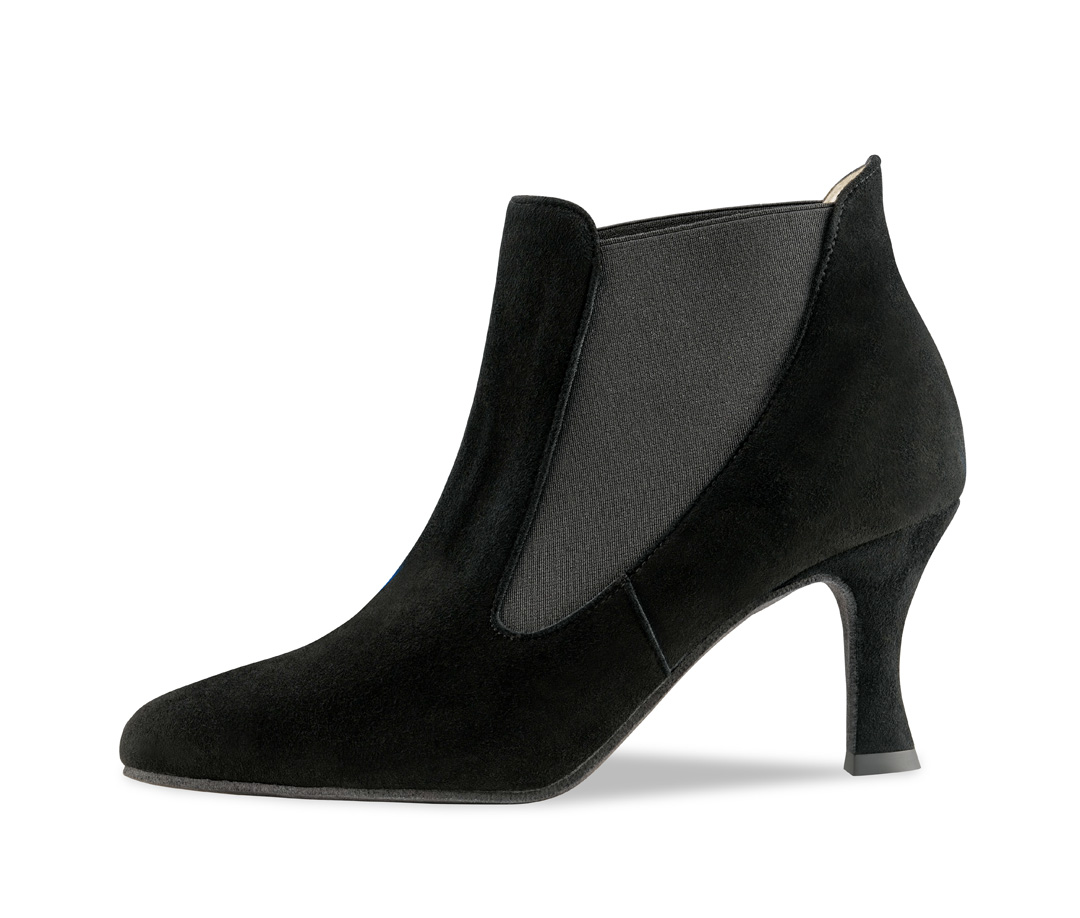 Carina Dance ankle boot Carina in black suede with elasticated inserts and 6.5 cm heel by Werner Kern.