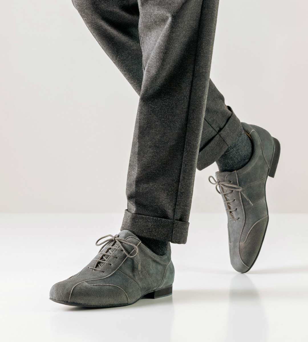 Cuneo Men's dance shoe Sneaker by Werner Kern in grey velour