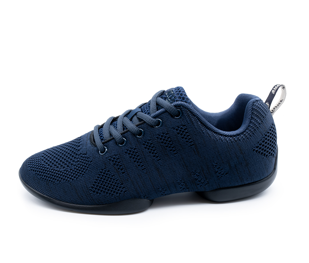 Dark blue women's dance sneakers for line dancing, kizomba and bachata by Suny