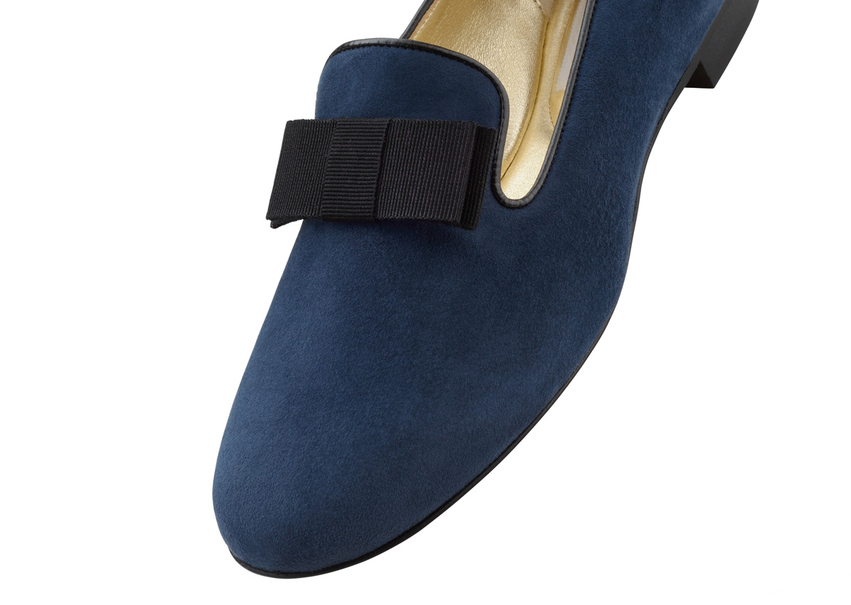 Loafer Ive - Ballerinas by Werner Kern Werner Kern dark blue loafer in suede with black bow