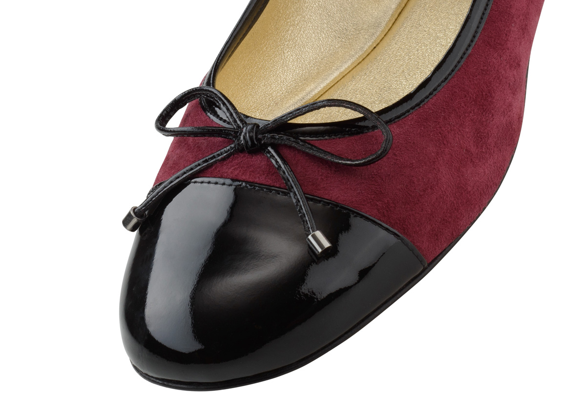 Ballerina Mori - Werner Kern Ballerinas Bordo red ballerina Mori in soft suede and a patent leather toe cap