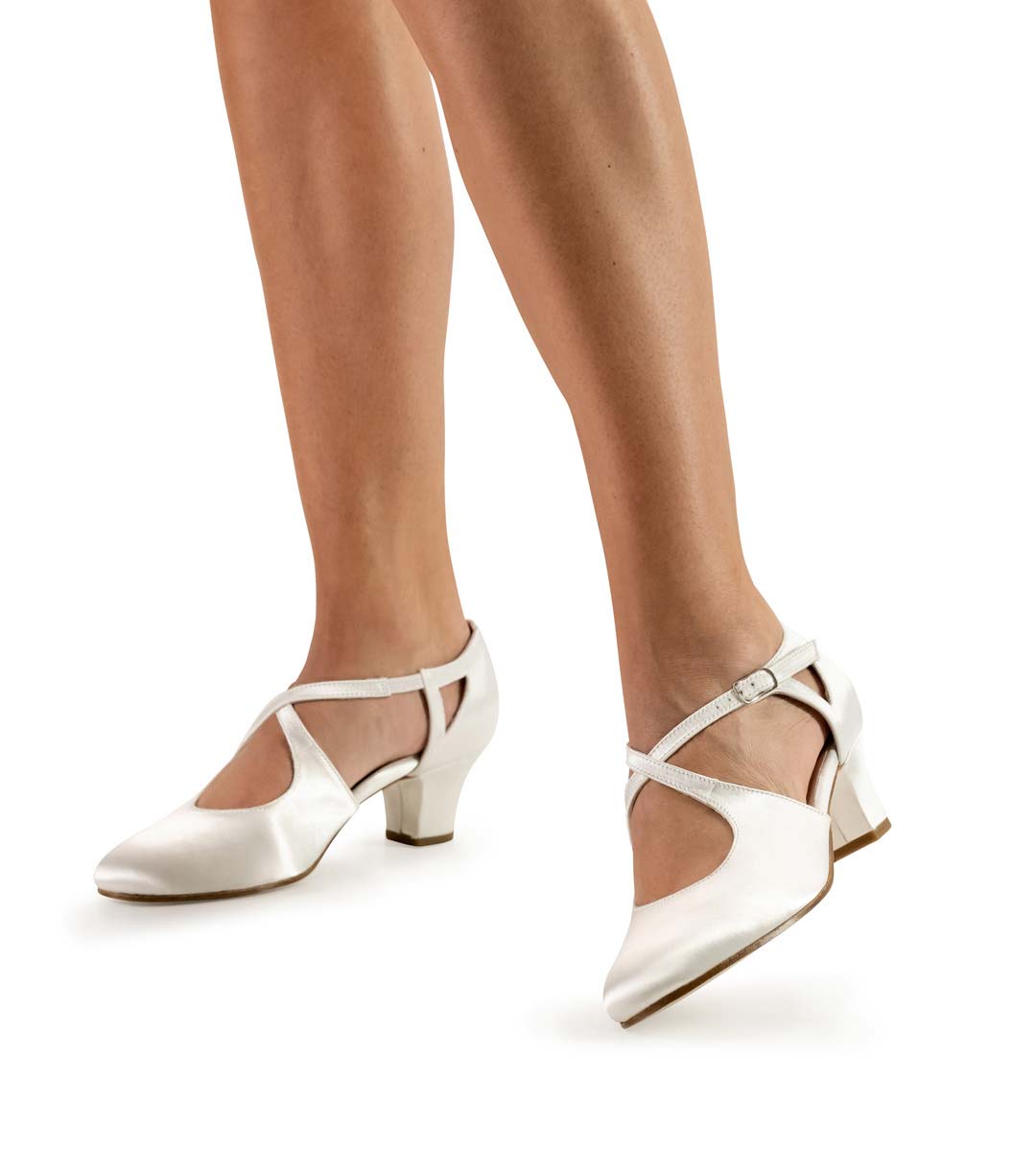 Gala white bridal shoe by Werner Kern with leather sole with 4,5 cm