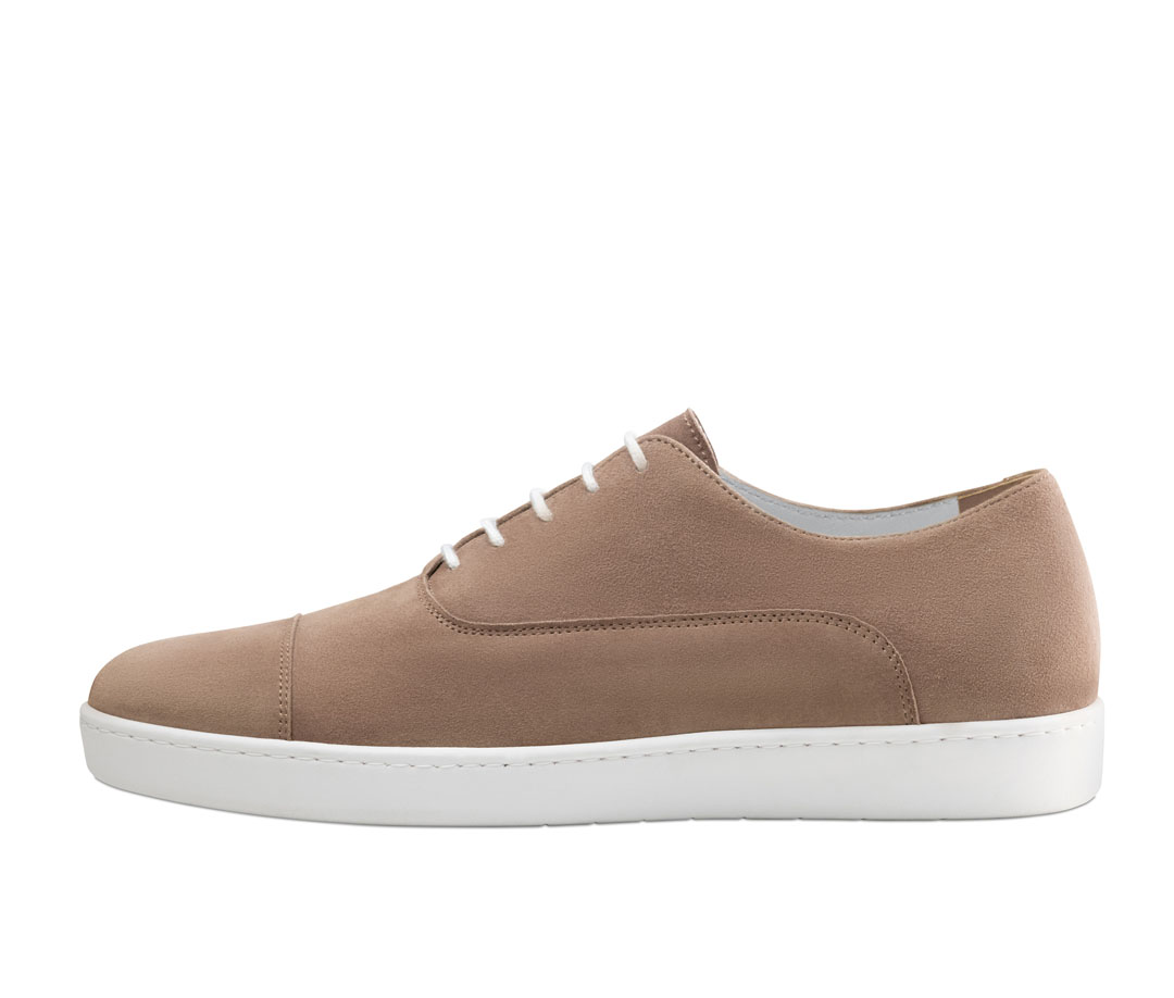Beige lace-up dance shoes by Werne Kern with a white trainer sole, suitable for indoor and outdoor use