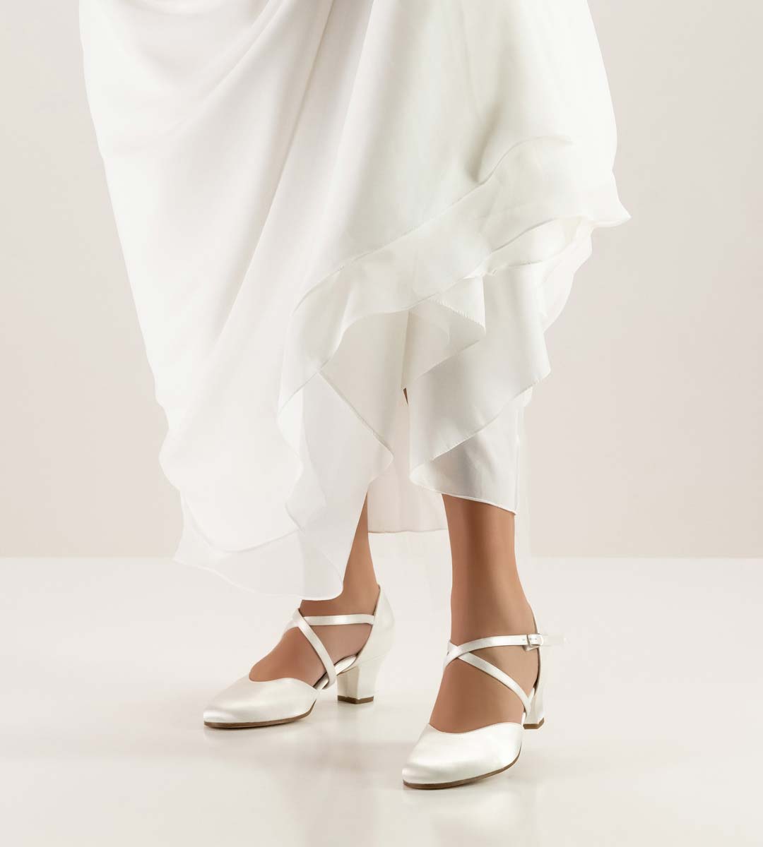 Felice Werner Kern Bridal Shoe in Satin with Leather Sole