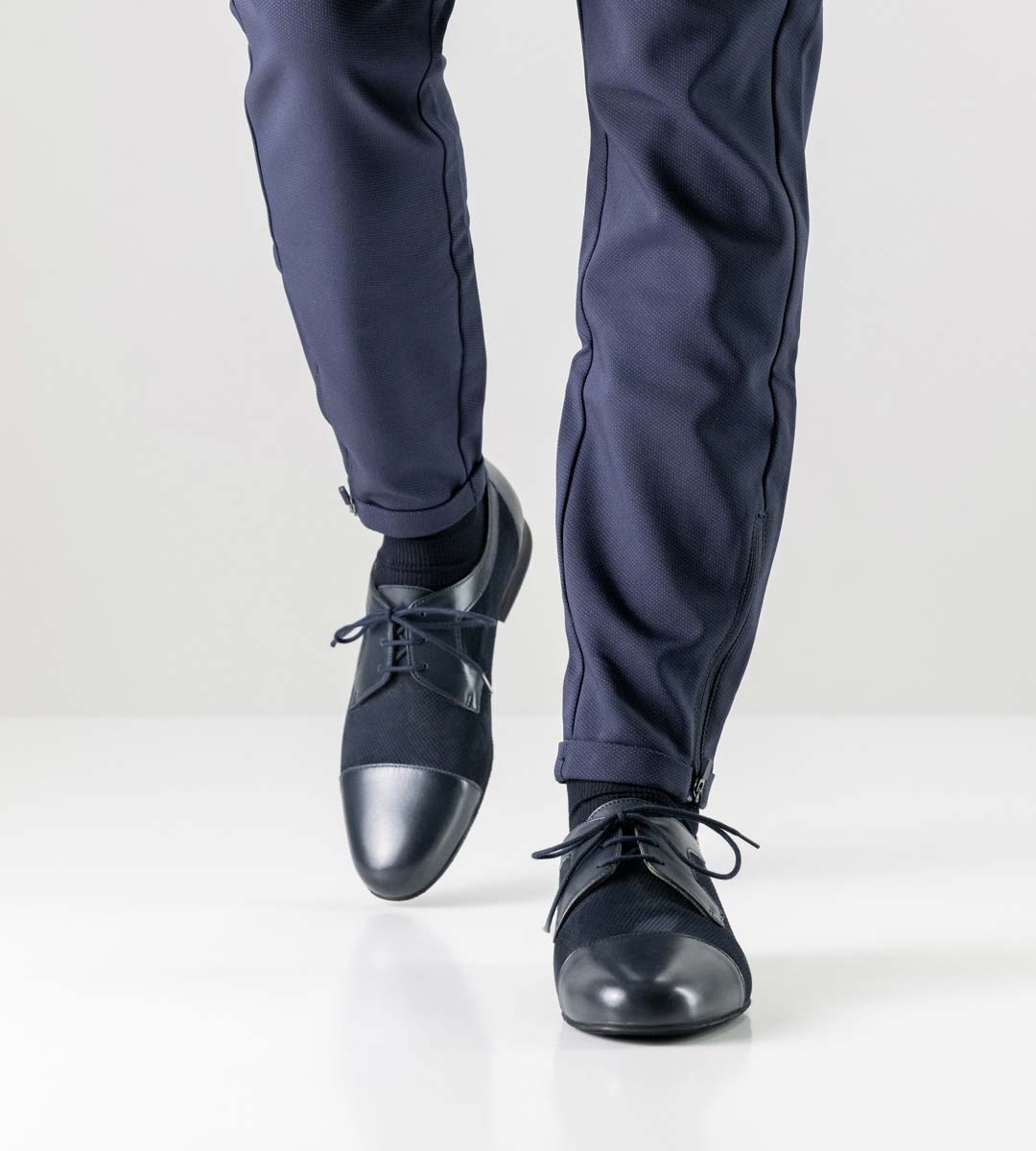 Treviso Leather suede combined men's dance shoe by Werner Kern in combination with blue jeans