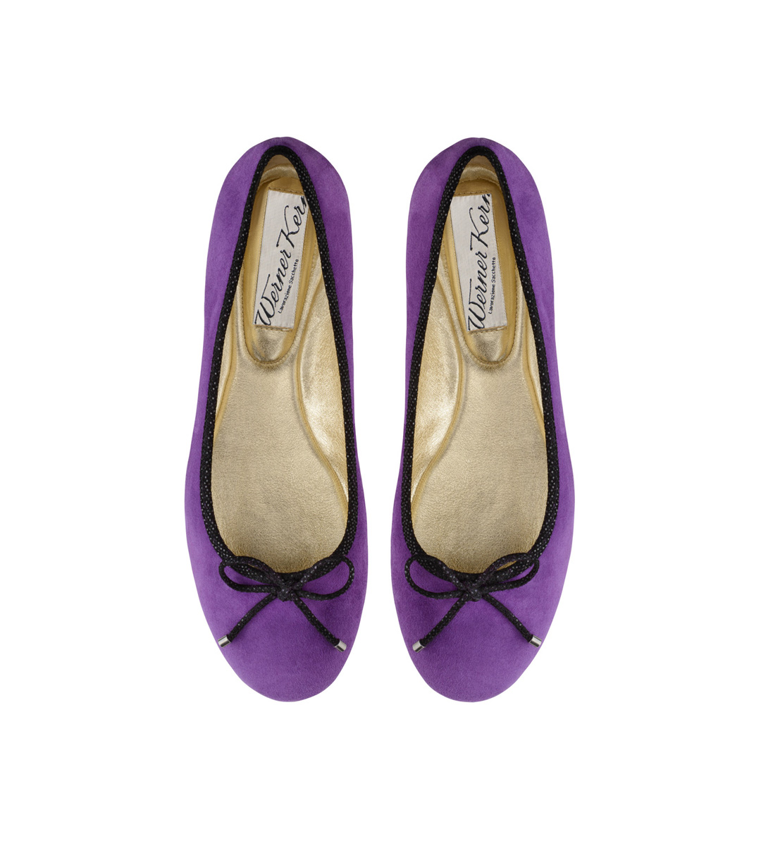 Ballerina Andy - Werner Kern Ballerinas Ballerina Andy in the color purple made of high quality suede and black bow