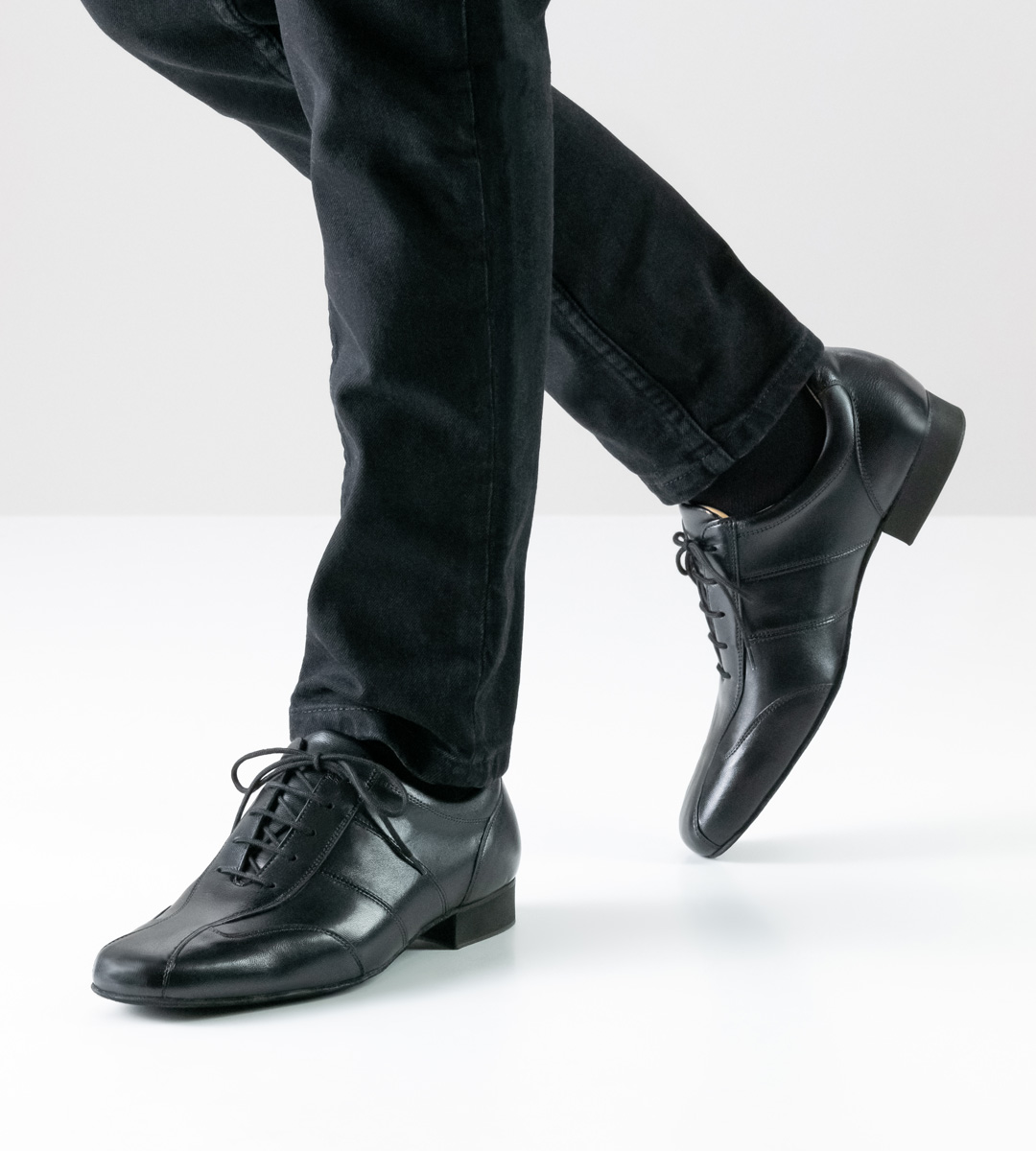black men's dance shoe by Werner Kern in combination with black trousers