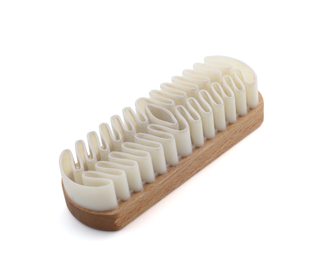 Suede and nubuk leather brush Velourbürste mit Holzhalterung