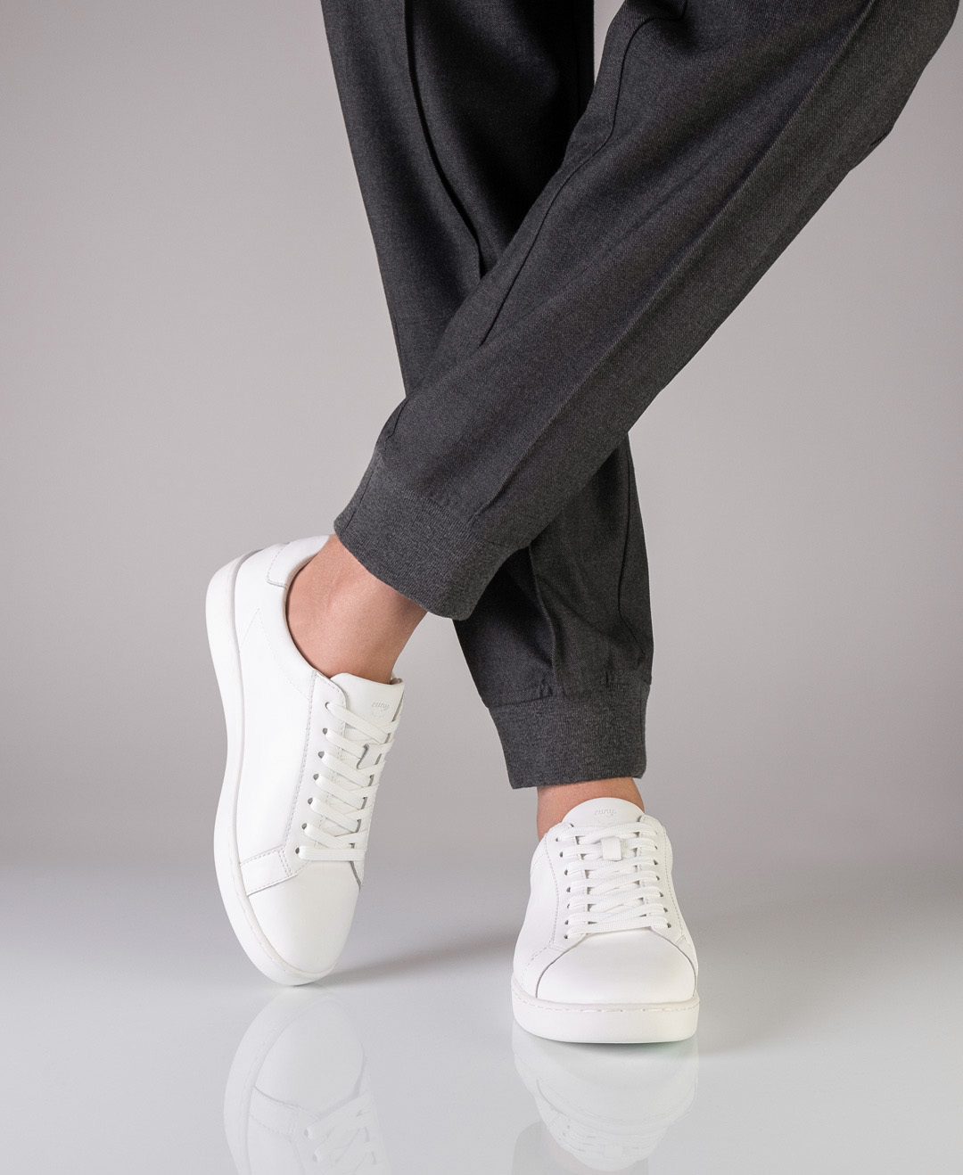 Dance sneaker 7425 in white nappa leather for men
