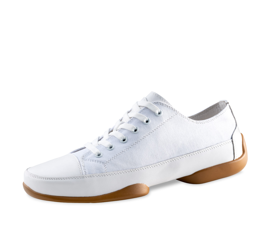 Ladies dance shoe sneaker in white by Suny with split sole