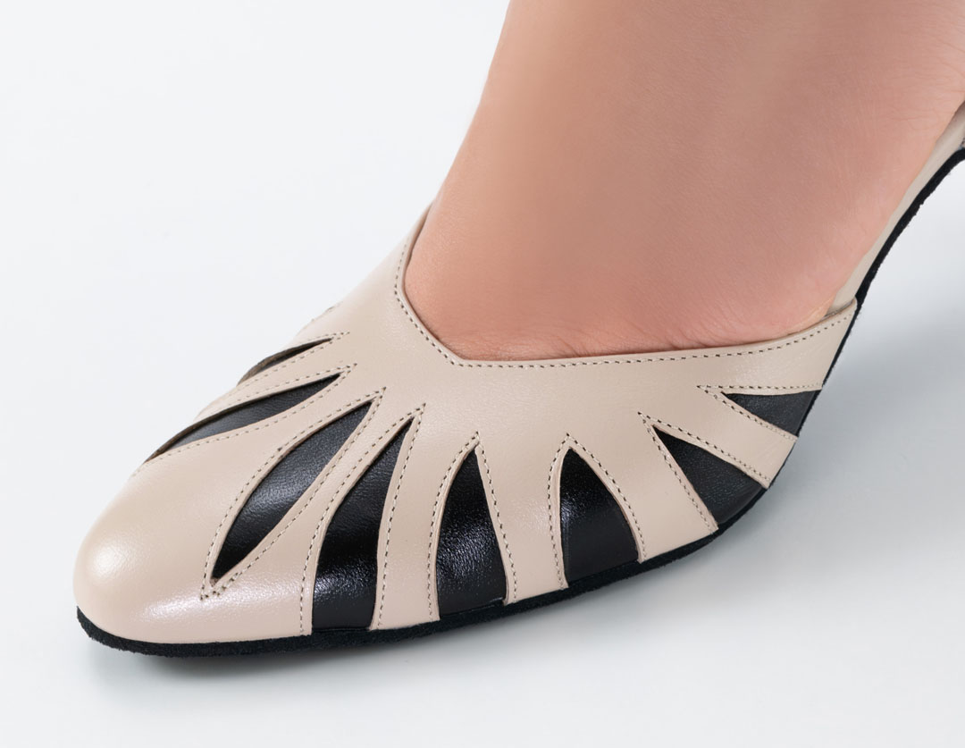 Close-up of the marquetry on the toe cap of the ‘Donatella’ dance shoe by Werner Kern