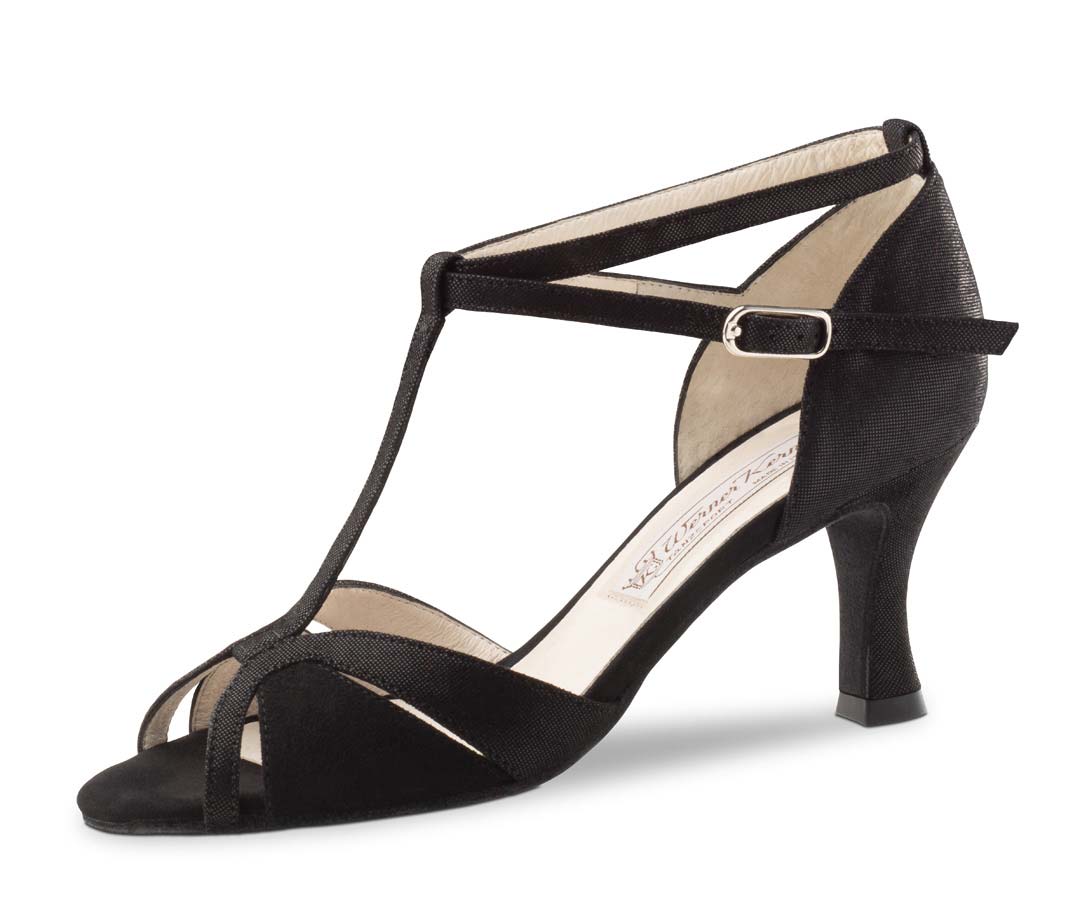 Ida Werner Kern ladies' dance shoe in glittery black suede
