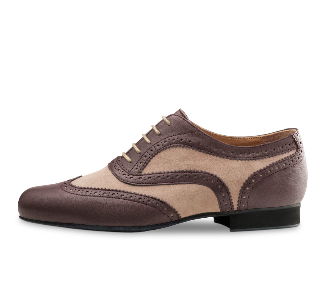 Napoli Men’s dancing shoes in brown and beige leather by Werner Kern