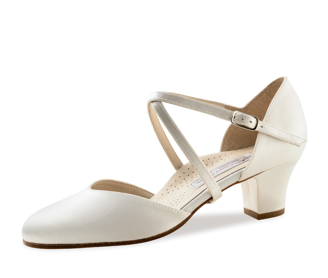 Werner Kern Bridal Shoe in Satin with Leather Sole