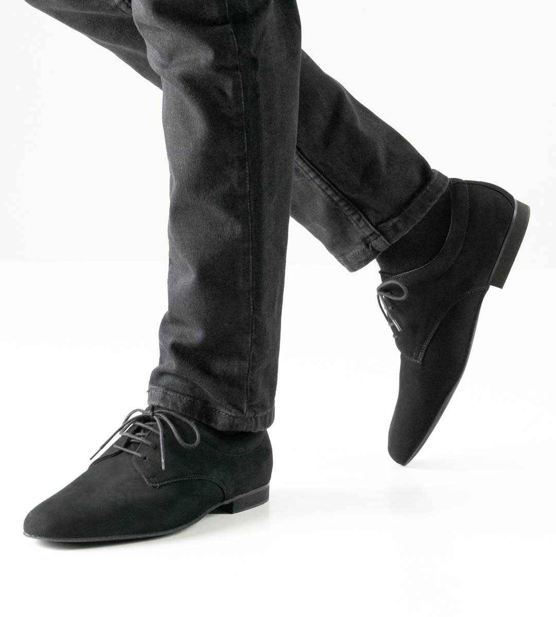 Modena black men's dance shoe by Werner Kern with micro heel