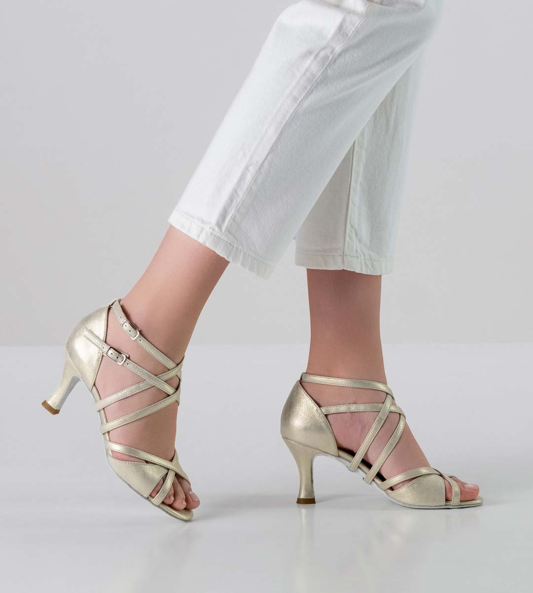 Eva 6.5 cm high ladies dance shoe from Werner Kern in platinum