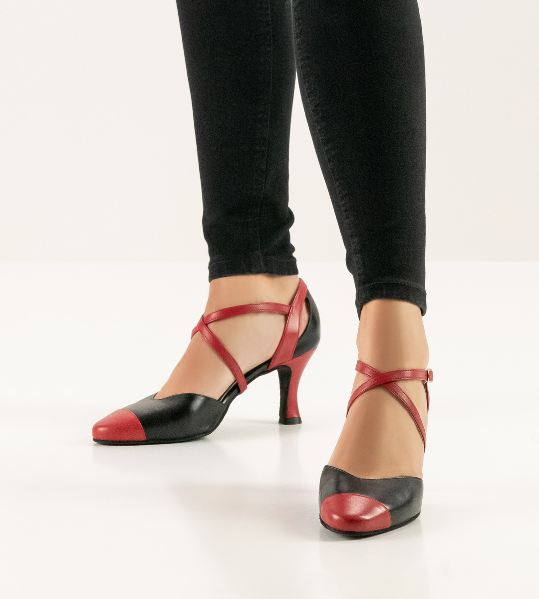 black-red Werner Kern Tango women's dance shoe