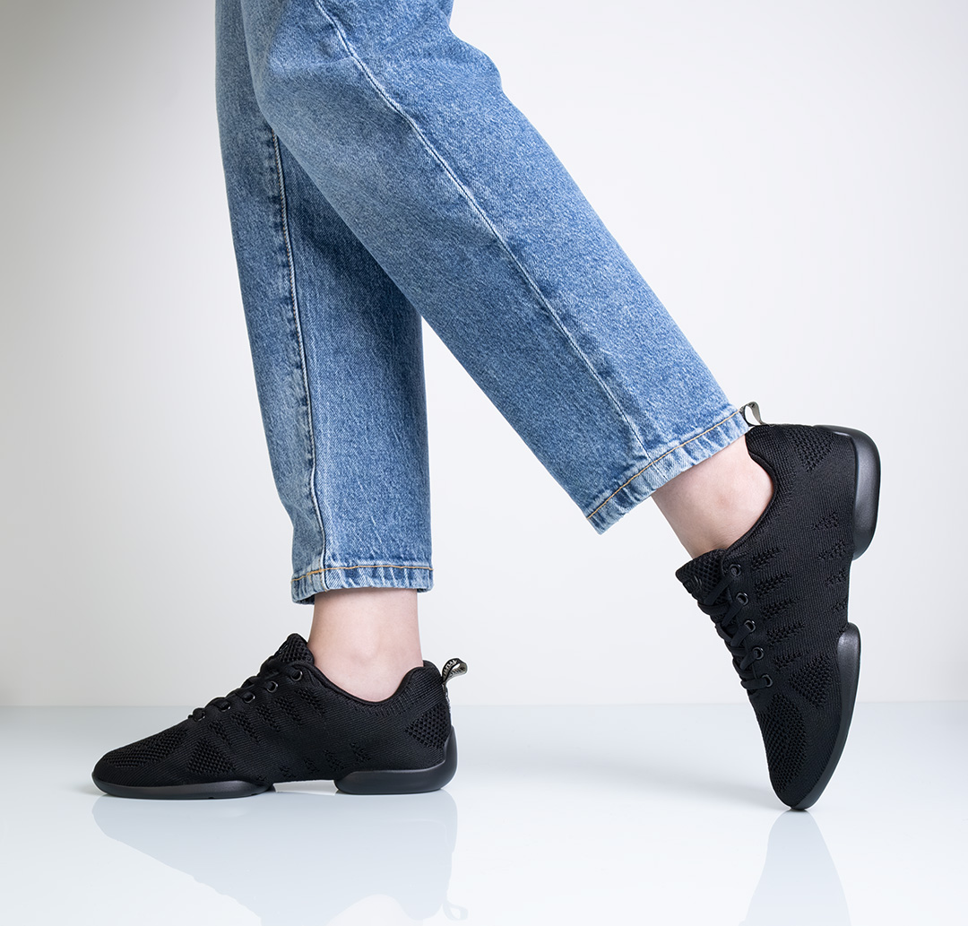 Black, lightweight dance sneakers for women for line dancing by Suny