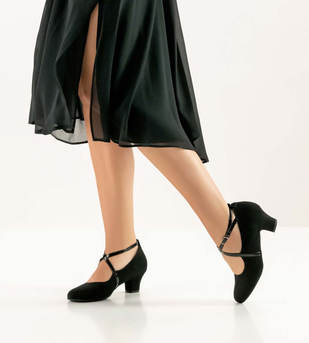 Tabea Closed Werner Kern Ladies' Dance Shoe with Black Instep Strap