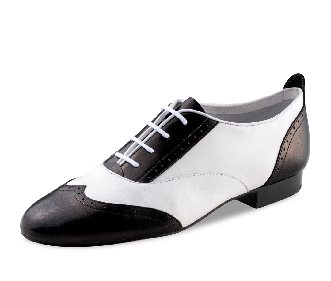 black and white swing ladies dance shoe by Werner Kern with leather sole