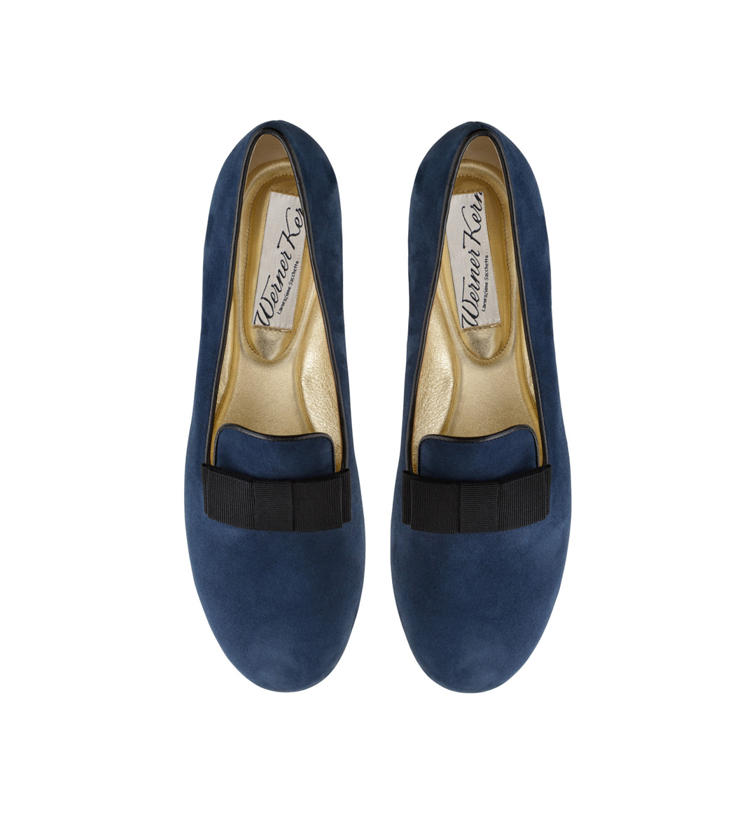 Loafer Ive - Ballerinas by Werner Kern Werner Kern dark blue loafer in suede with black bow