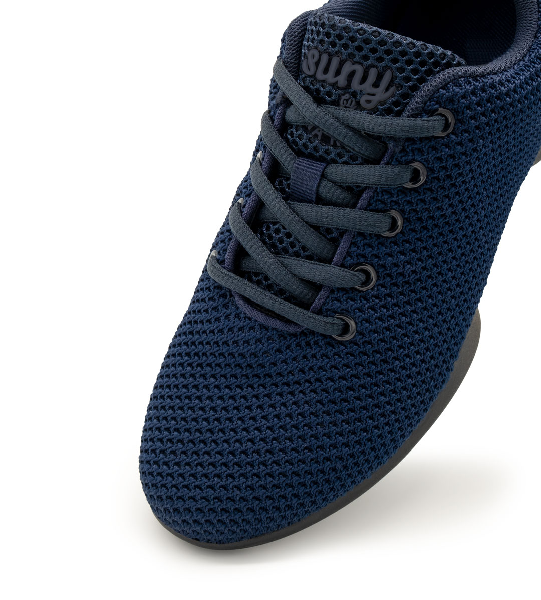Women's sneaker by Suny by Anna Kern, item 170, in Dark Blue, fine knitting material, split sole, dance shoes for all floors.