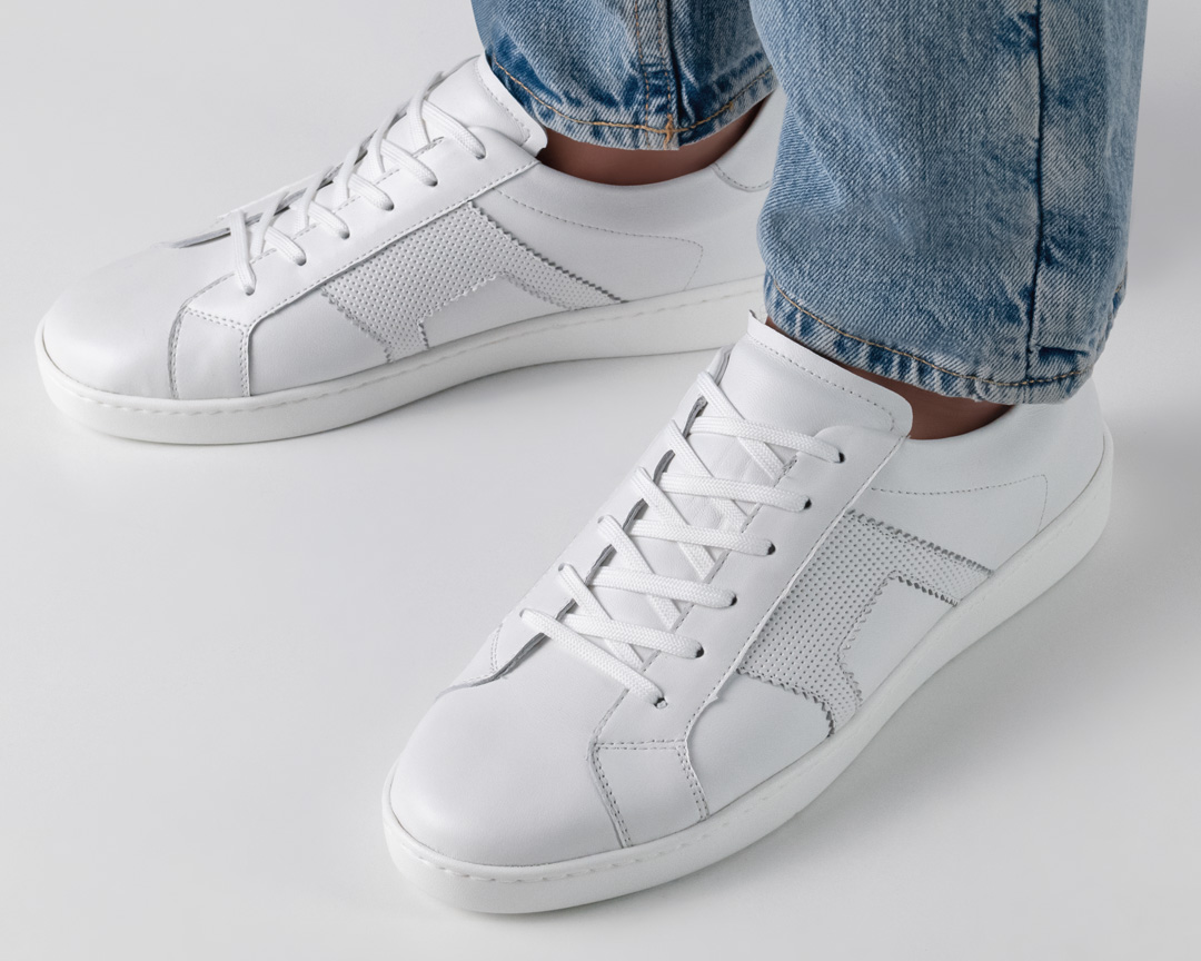 Ledertanzsneaker in weiß für Herren von Werner Kern zum drinnen und draußen tanzen